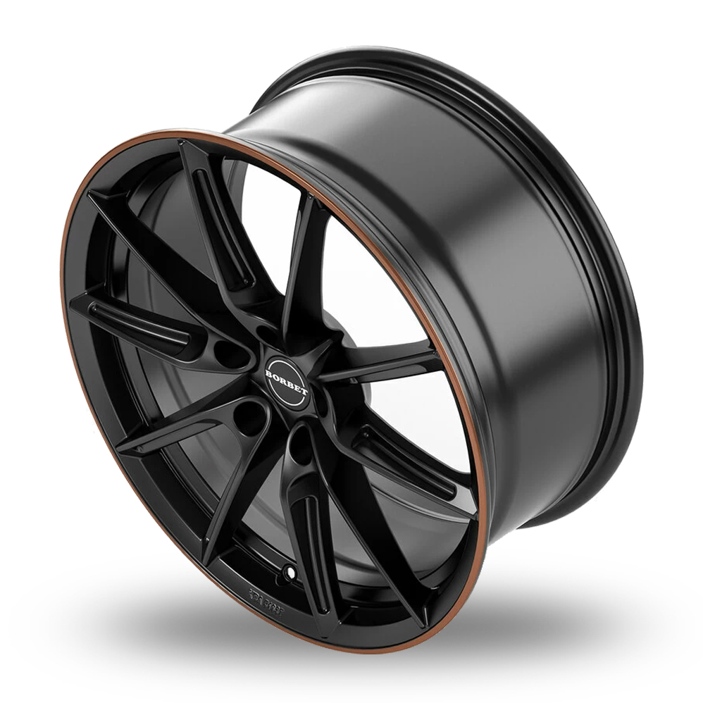 18" Borbet LX18 Matt Black Copper Rim Alloy Wheels