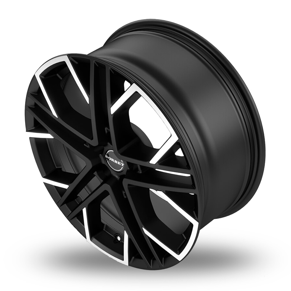 19" Borbet XV Matt Black Polished Alloy Wheels