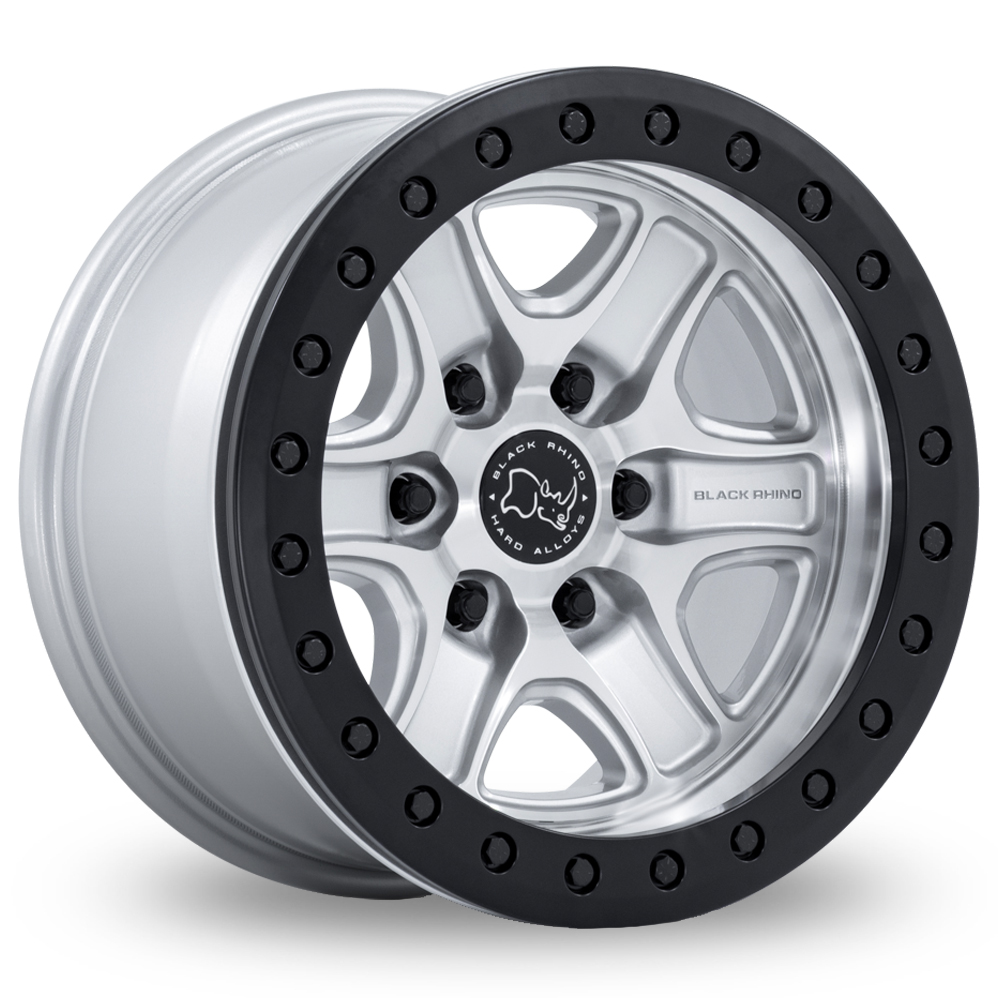 Black Rhino BR200 Echo Trail Lock Beadlock (USA Warehouse) Hyper Silver With Machined Face Alloy Wheels