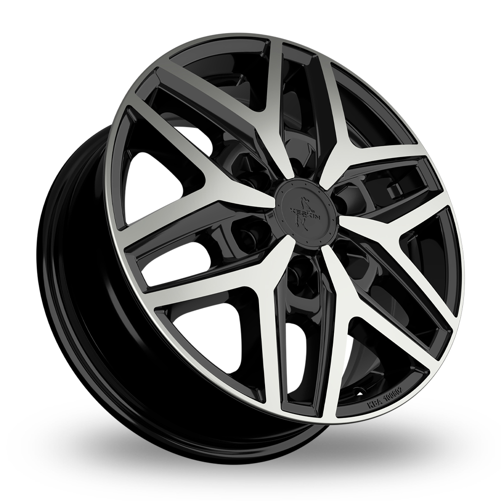 16" Keskin Tuning KT C1-6L Black Polished Alloy Wheels