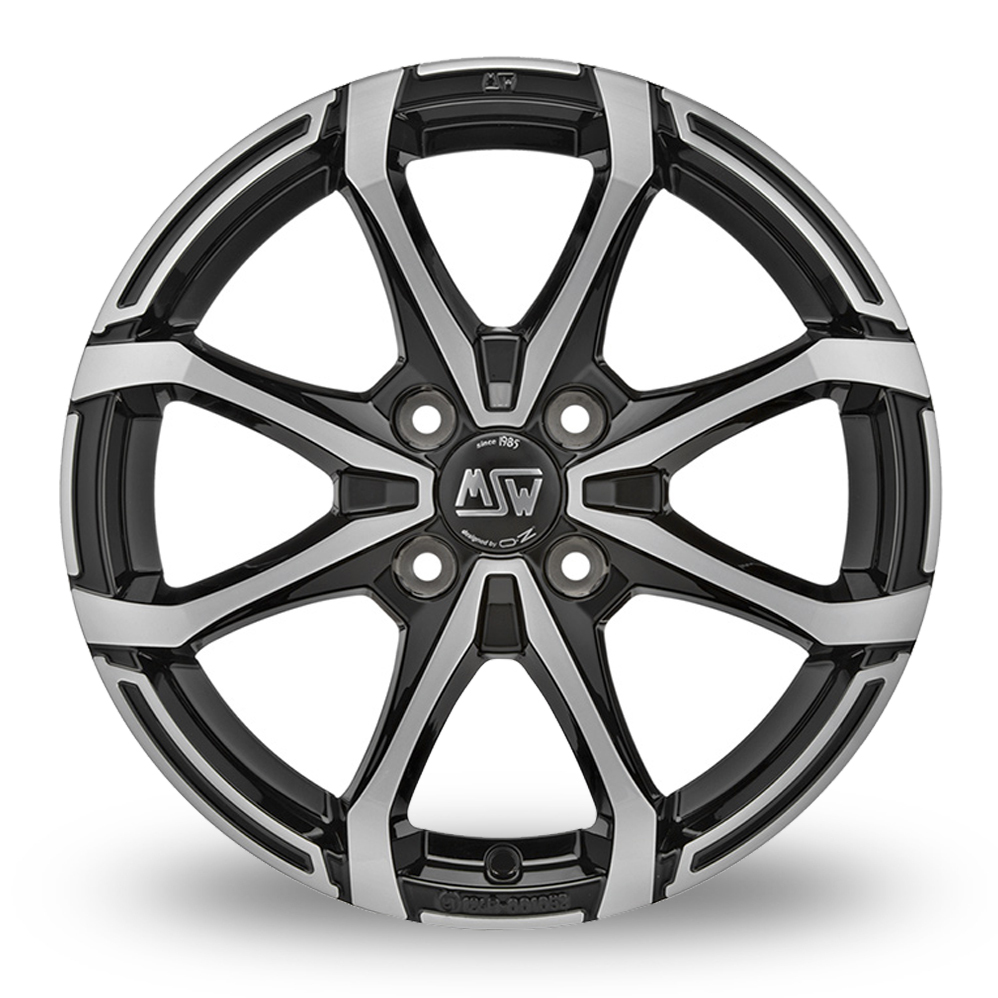 16" MSW (by OZ) X4 Gloss Black Polished Alloy Wheels