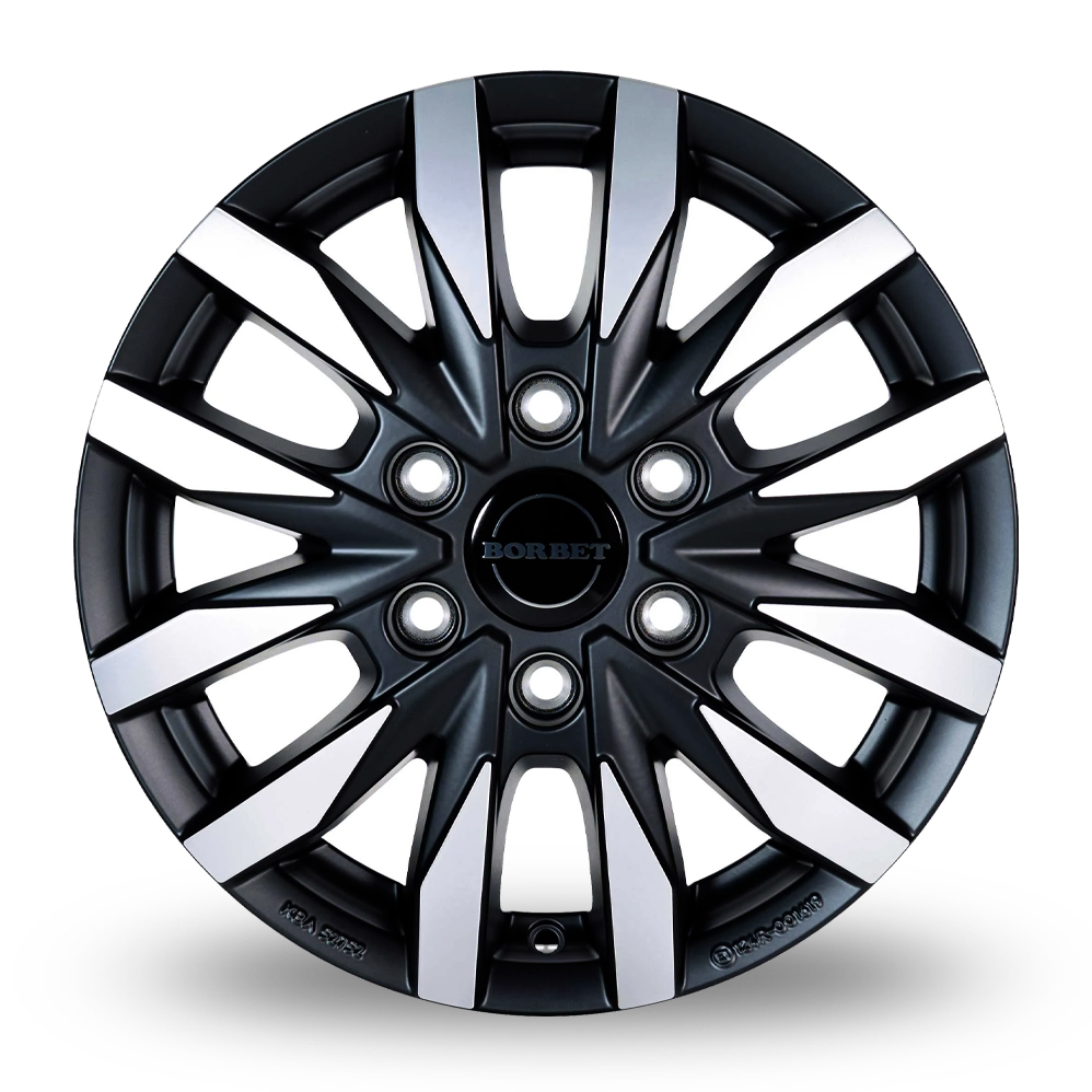 16" Borbet CW6 Matt Black Polished Alloy Wheels
