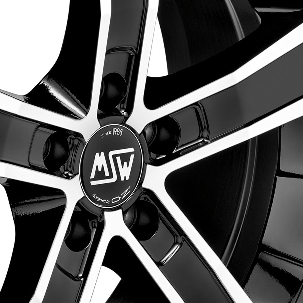 18" OZ Racing Sahara 5 Gloss Black Polished Alloy Wheels