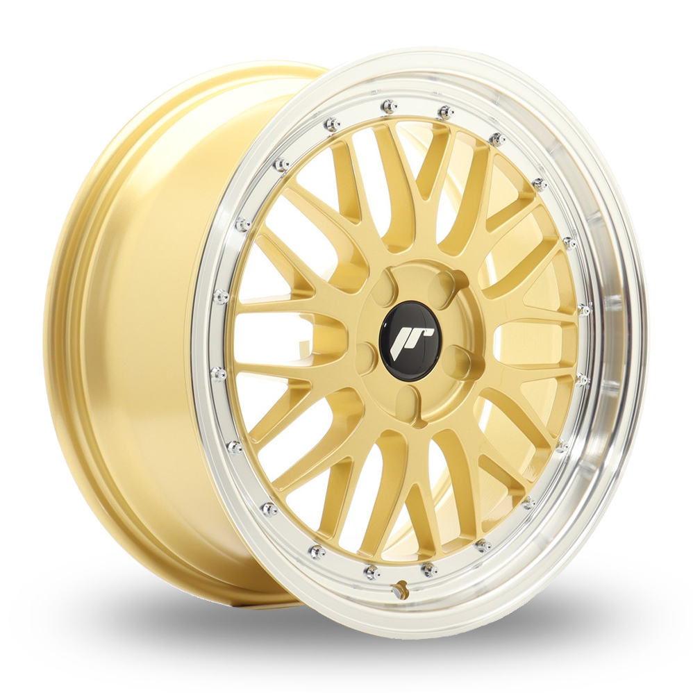 Japan Racing JR23 (8x18) (Custom Fitment) Gold Machined Lip Alloy Wheels