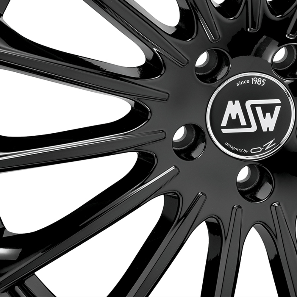 19" MSW (by OZ) 30 Gloss Black Polished Lip Alloy Wheels