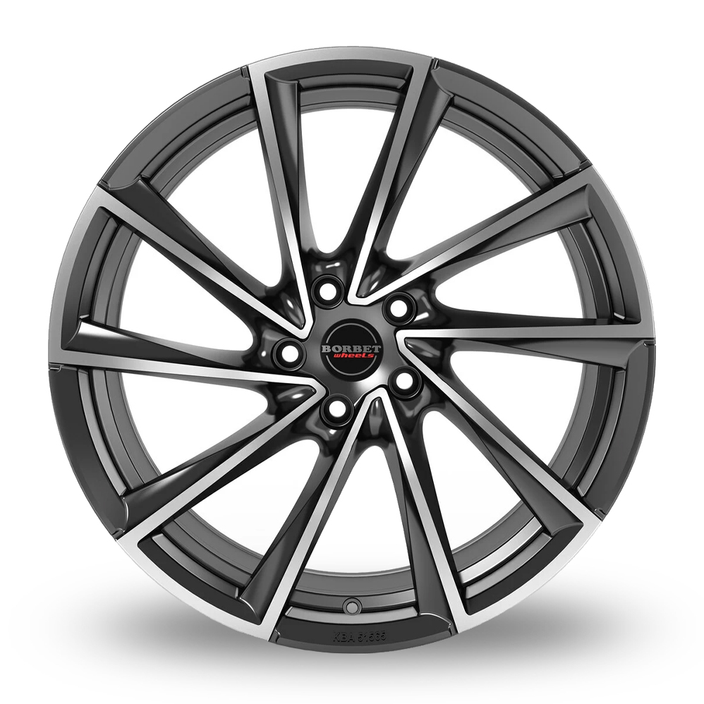 18" Borbet VTX Graphite Polished Alloy Wheels