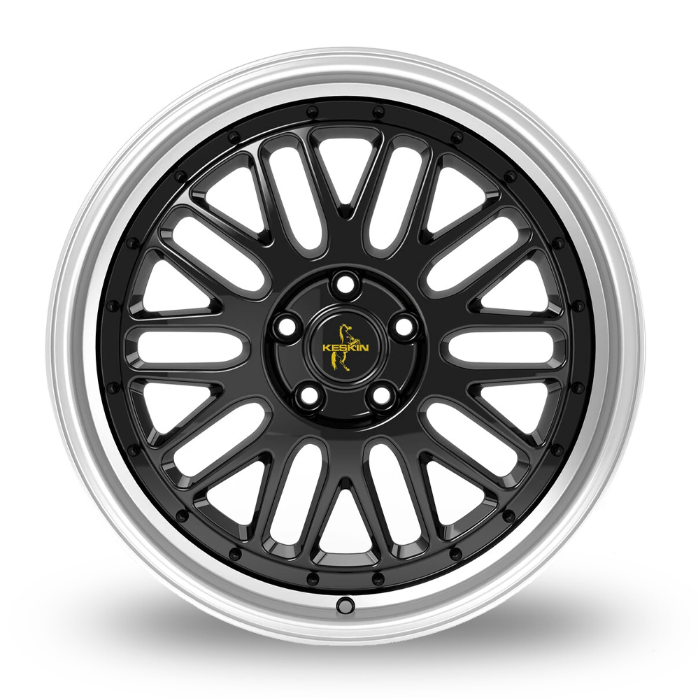 19" Keskin Tuning KT22 Black Polished Lip Alloy Wheels