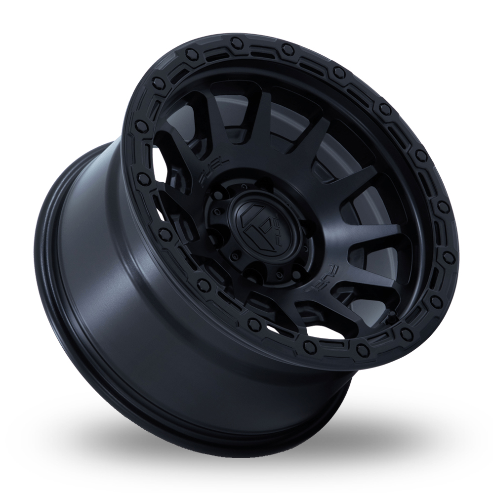 17" Fuel Off-Road FC884 Fortress Matte Black With Gloss Black Lip Alloy Wheels