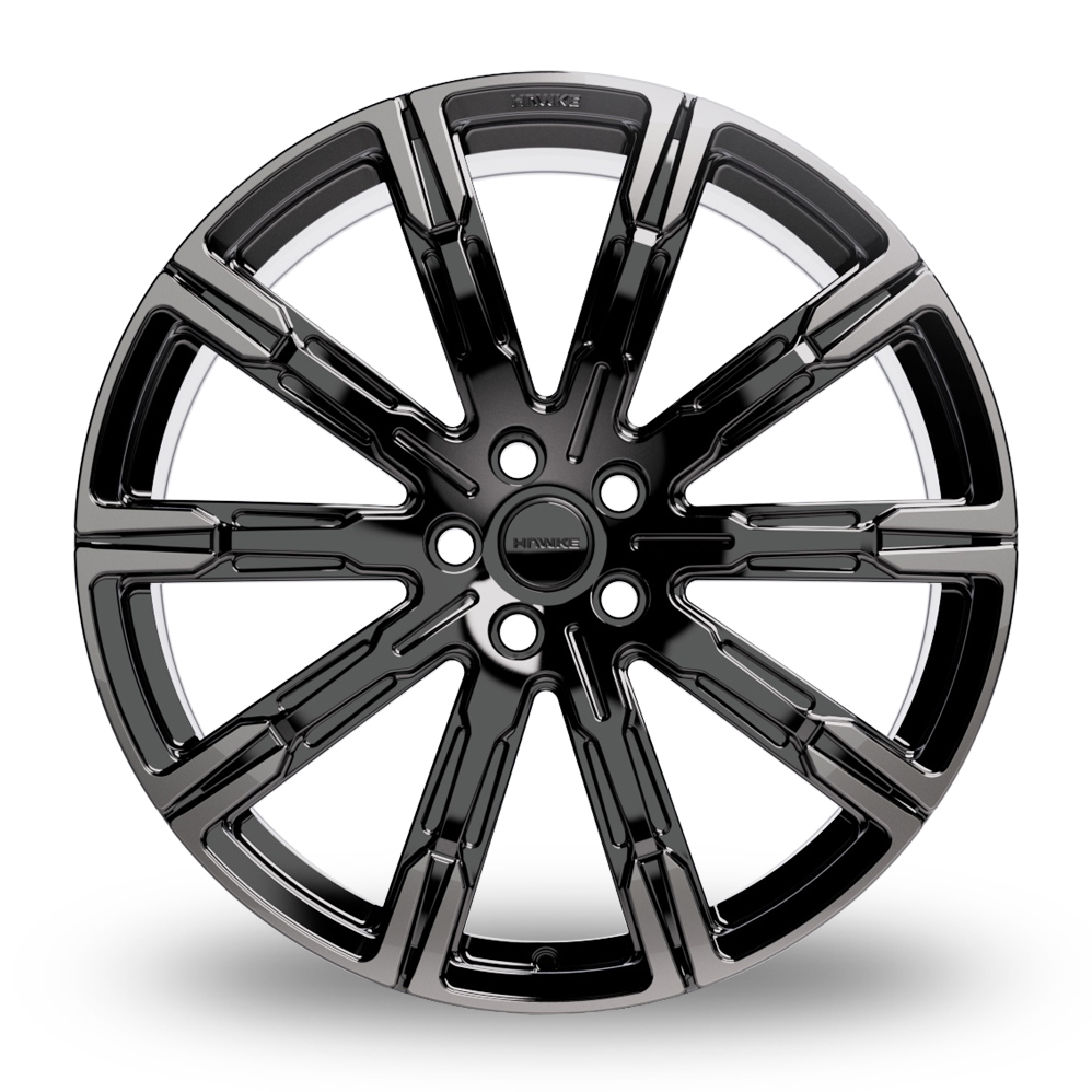 23" Hawke Saker III (FORGED) Black Shadow Alloy Wheels
