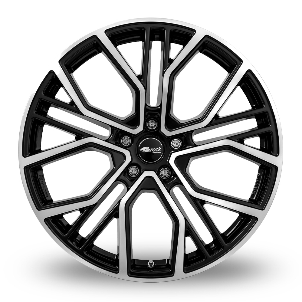 20" Brock B41 Gloss Black Polished Alloy Wheels