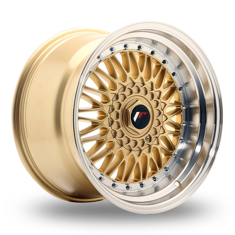 Japan Racing JR9 (10x17) (Custom Fitment) Gold Machined Lip Alloy Wheels