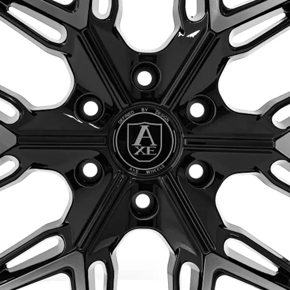 20" Axe EX47T Gloss Black Polished Alloy Wheels