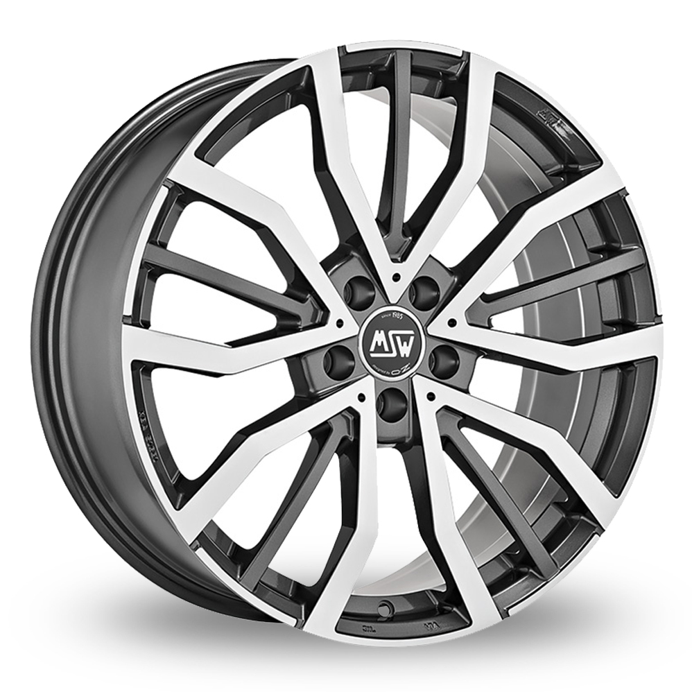MSW (by OZ) 49 Gloss Gunmetal Polished Alloy Wheels