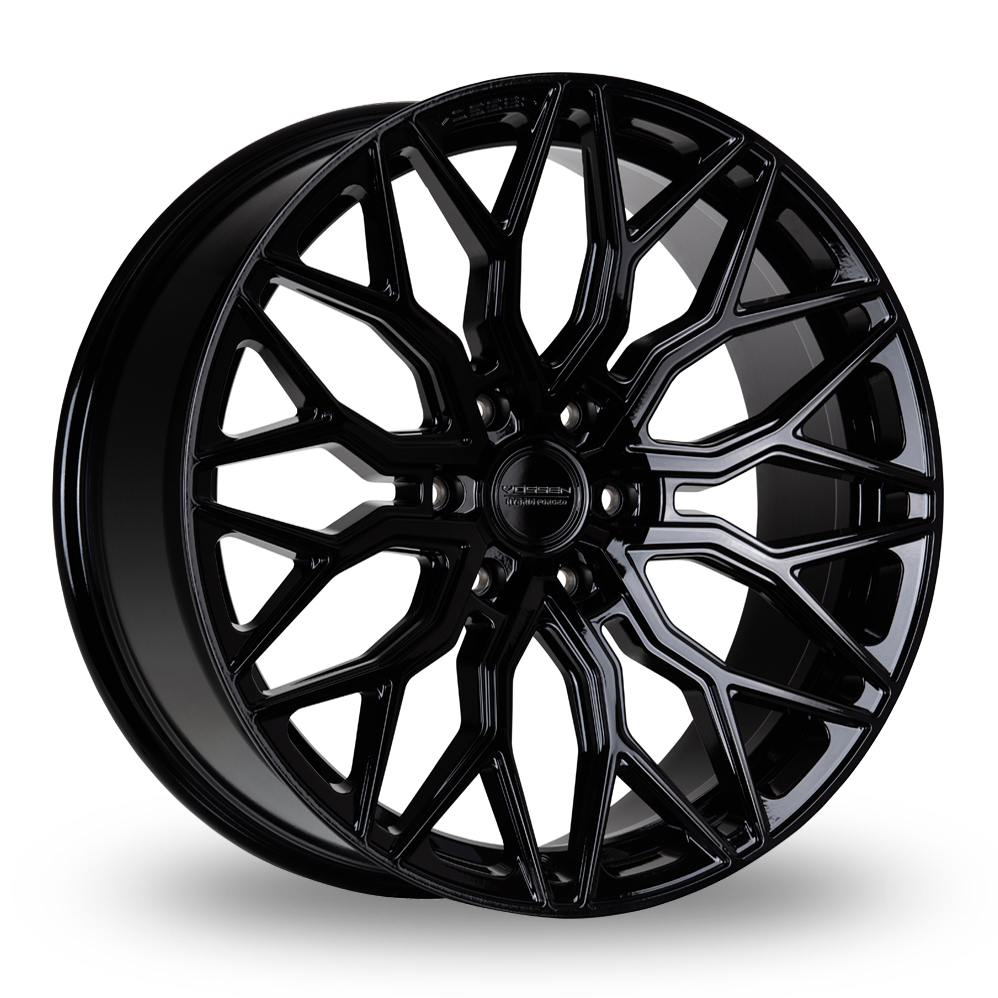 Vossen HF6-3 (9.5x22) (Deep Concave) Gloss Black Alloy Wheels