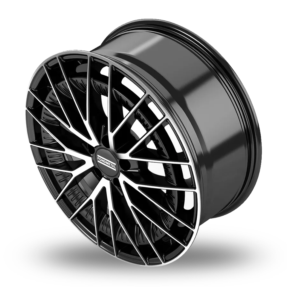 18" Fondmetal Kari Gloss Black Machined Alloy Wheels
