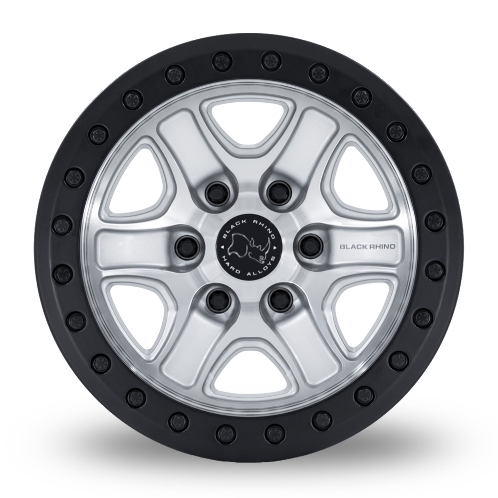 17" Black Rhino BR200 Echo Trail Lock Beadlock (USA Warehouse) Hyper Silver With Machined Face Alloy Wheels