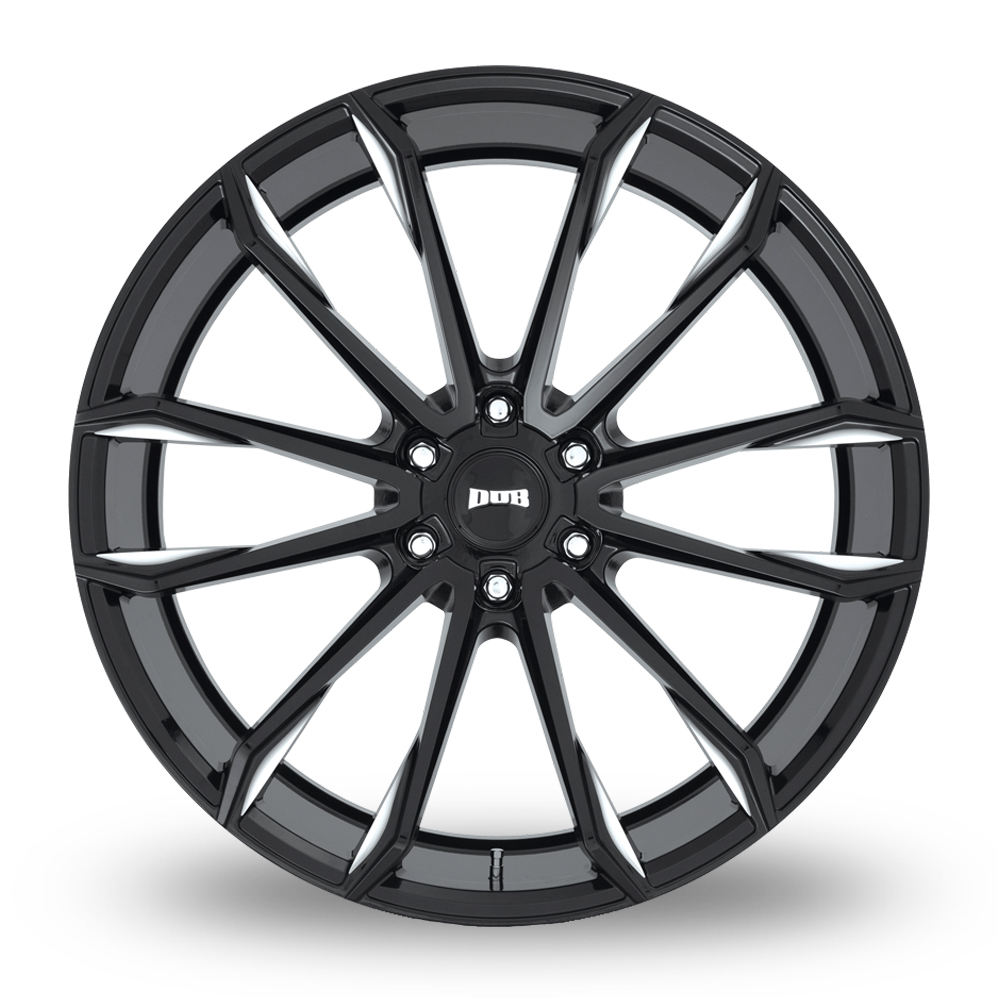 24" DUB S252 Clout Gloss Black Milled Alloy Wheels