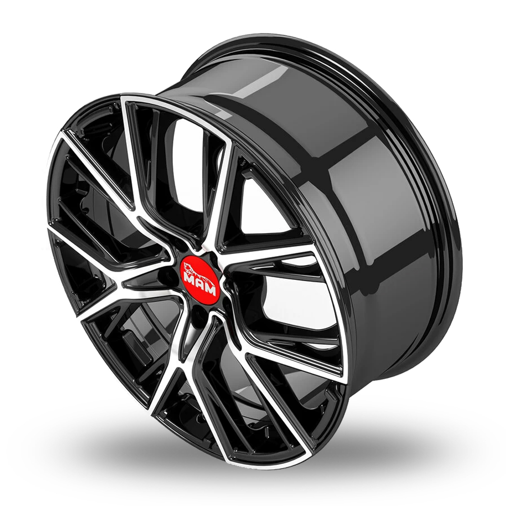 19" MAM B4 Black Polished Alloy Wheels