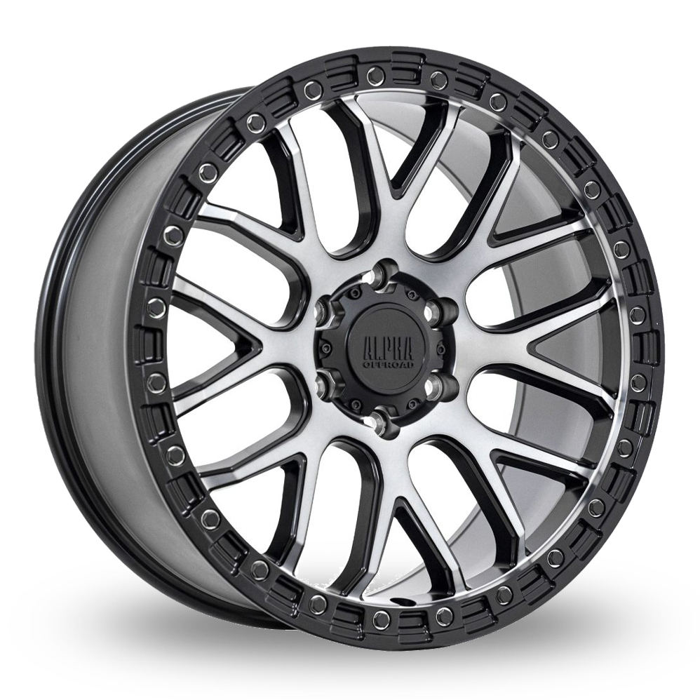 Alpha Off-Road Grudge Satin Black Polished Alloy Wheels