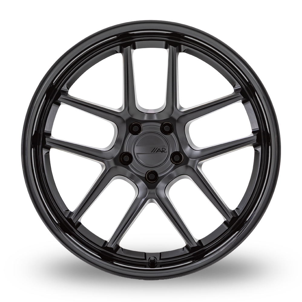 20" American Racing AR942 Bishop Matte Black With Gloss Black Lip Alloy Wheels