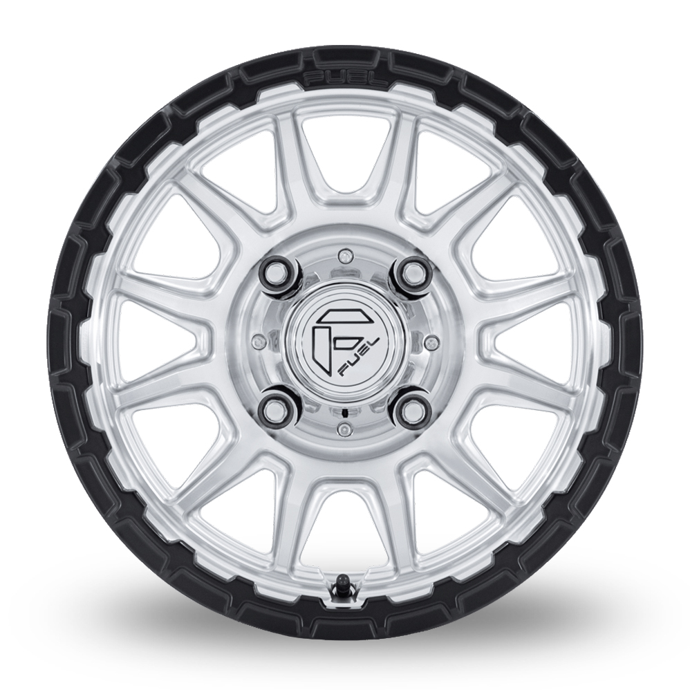 15" Fuel Off-Road FV866 Piston UTV (USA Warehouse) Hyper Silver Polished Matt Black Rim Alloy Wheels
