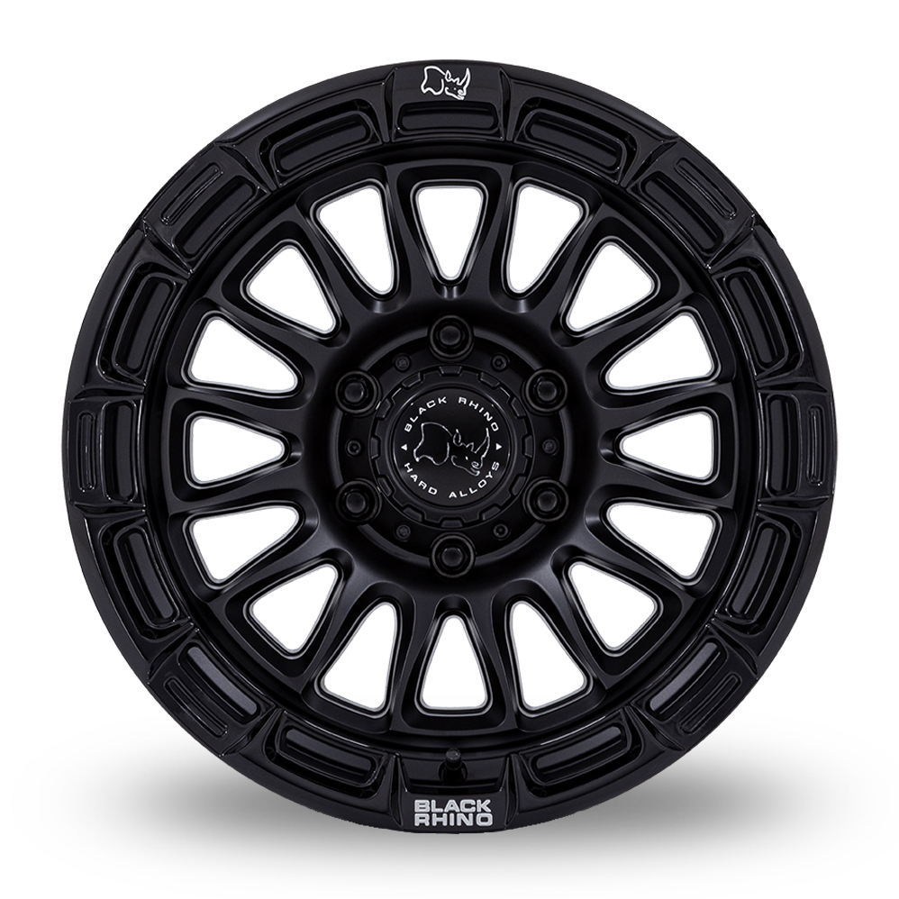 17" Black Rhino BR025 Rival Matte Black With Gloss Black Lip Alloy Wheels