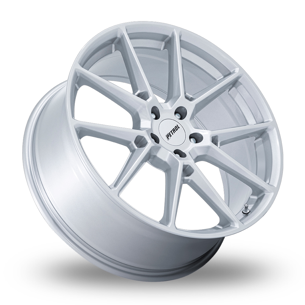 18" Petrol PE002 P1E Gloss Silver Alloy Wheels