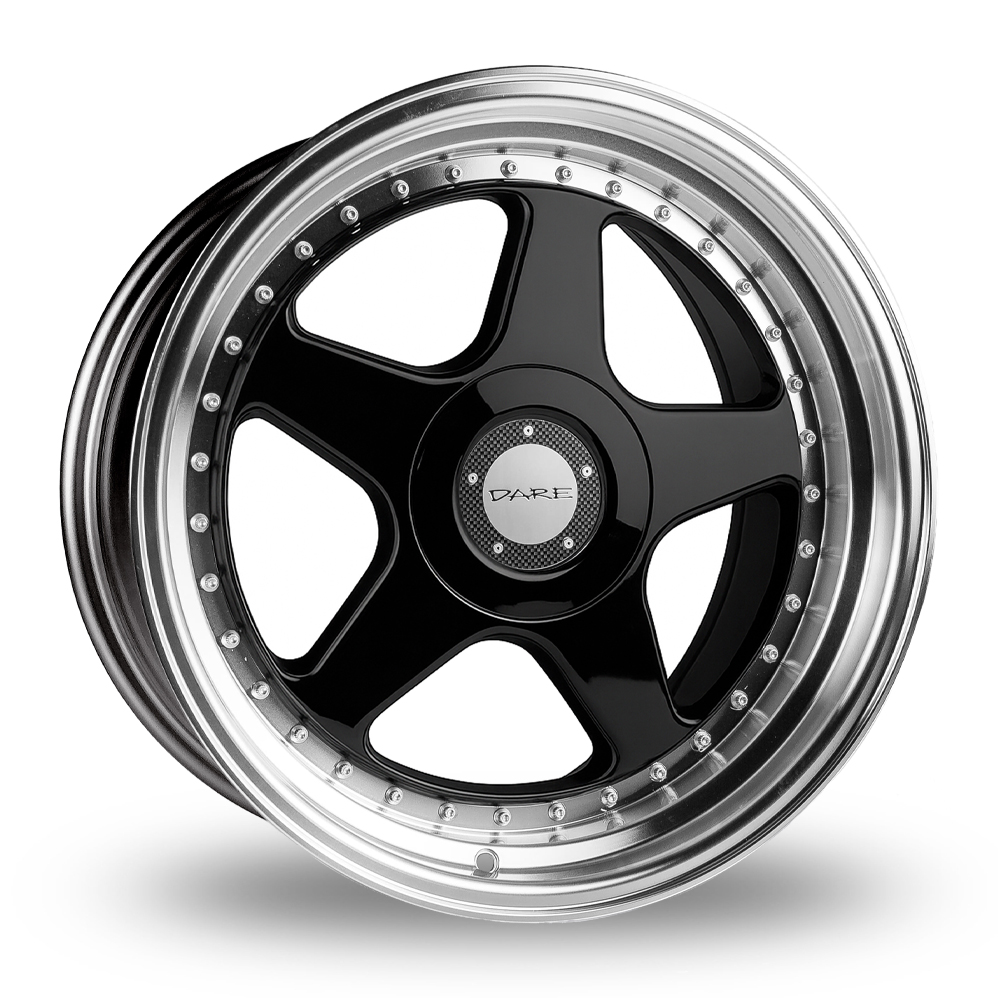 Dare F5 Black Polished Lip Alloy Wheels