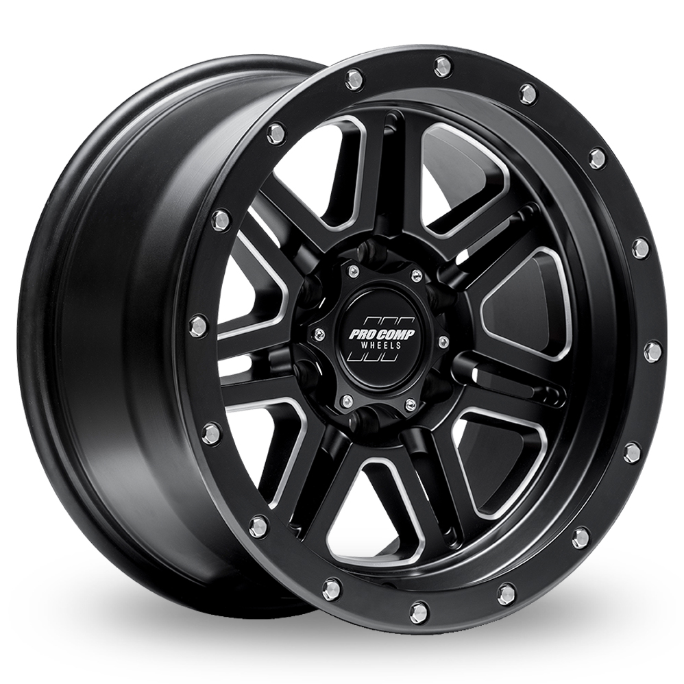 Pro Comp Alloys PA62 Apex Satin Black Milled Alloy Wheels