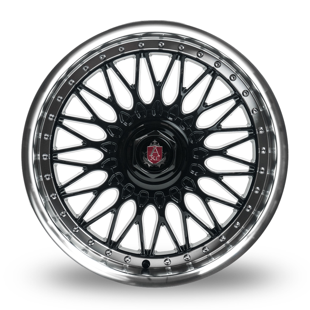 18" Axe EX10 Gloss Black Polished Alloy Wheels
