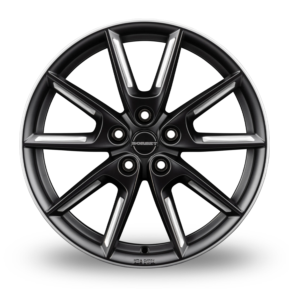 18" Borbet LX18 Matt Black Silver Alloy Wheels