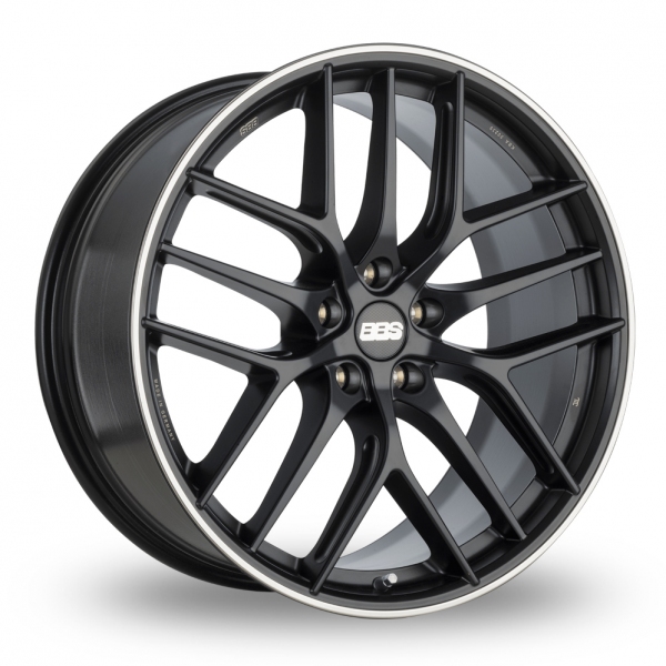 BBS CC-R Satin Black With Stainless Rim Alloy Wheels