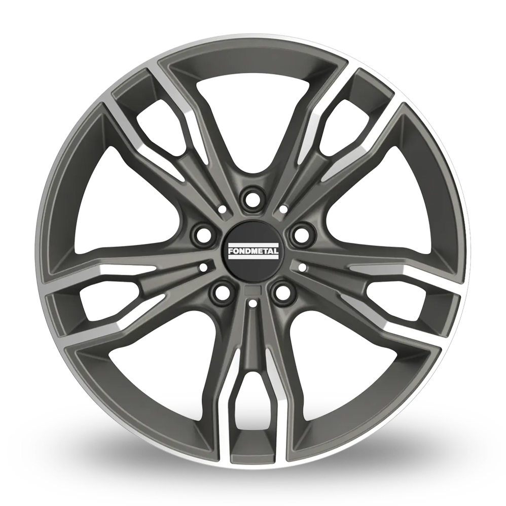 18" Fondmetal Alke Matt Titanium Machined Alloy Wheels