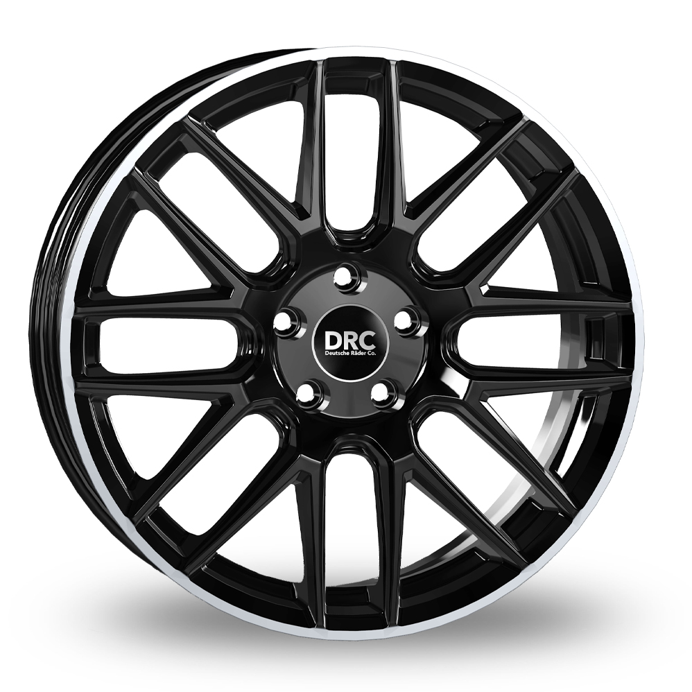 DRC Dynamo Gloss Black Polished Lip Alloy Wheels