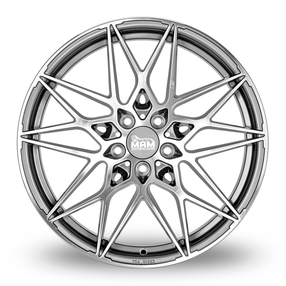 19" MAM B2N Palladium Polished Alloy Wheels