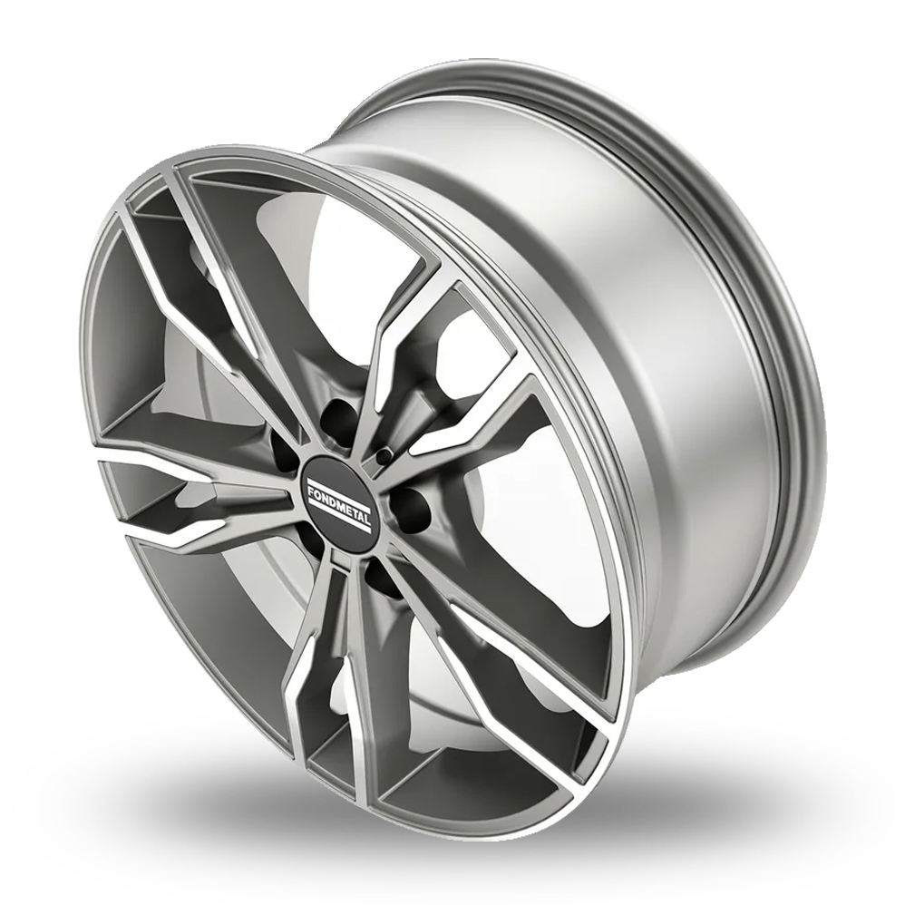 18" Fondmetal Alke Matt Titanium Machined Alloy Wheels