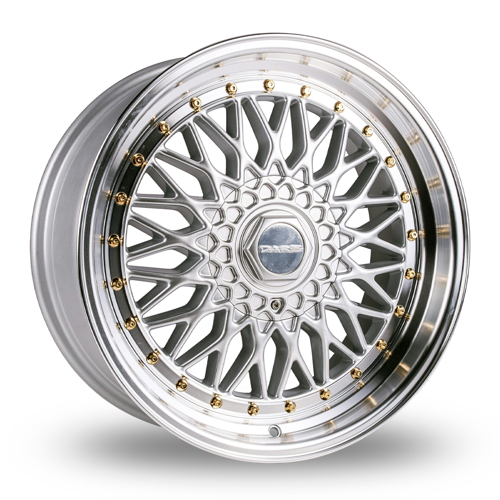Dare Drrs Silver Polished Gold Rivets Alloy Wheels
