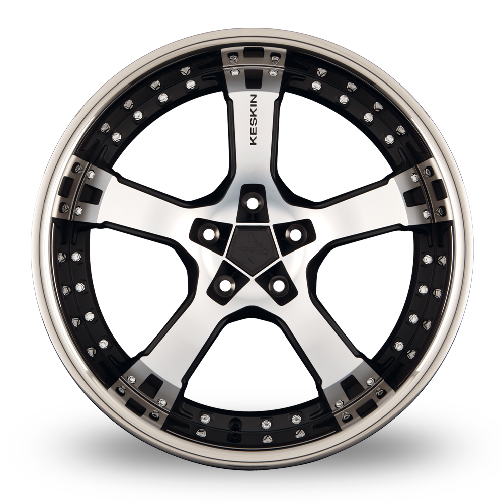 18" Keskin Tuning KT10 Matt Black Polished Steel Lip Alloy Wheels