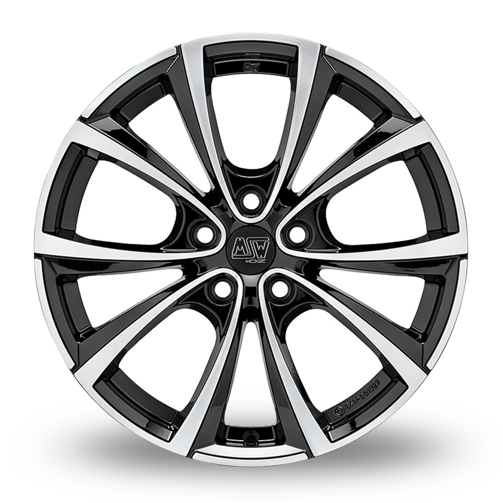 20" MSW (by OZ) 27T Gloss Black Polished Alloy Wheels