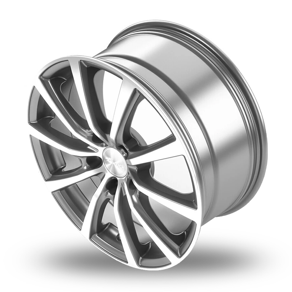 18" Brock B32 Himalaya Grey Front Polished Alloy Wheels