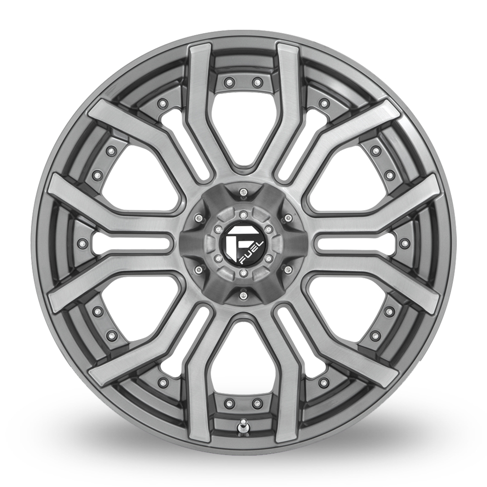 20" Fuel Off-Road D713 Rage Platinum Brushed Gunmetal Tinted Clear Alloy Wheels