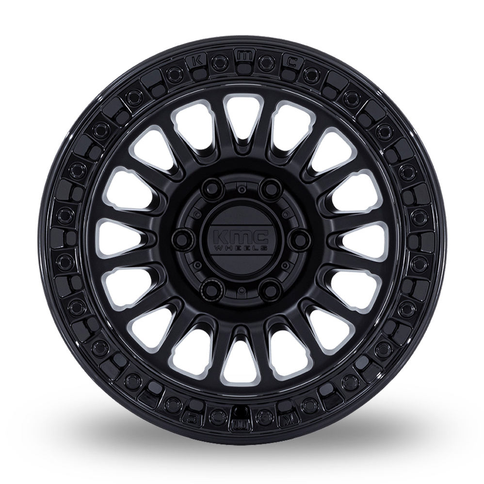 20" KMC KM552 IMS Matte Black With Gloss Black Lip Alloy Wheels