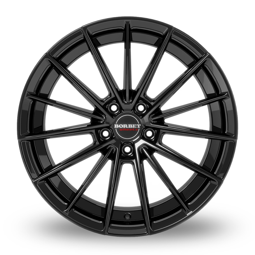 20" Borbet FB2DC Gloss Black Alloy Wheels