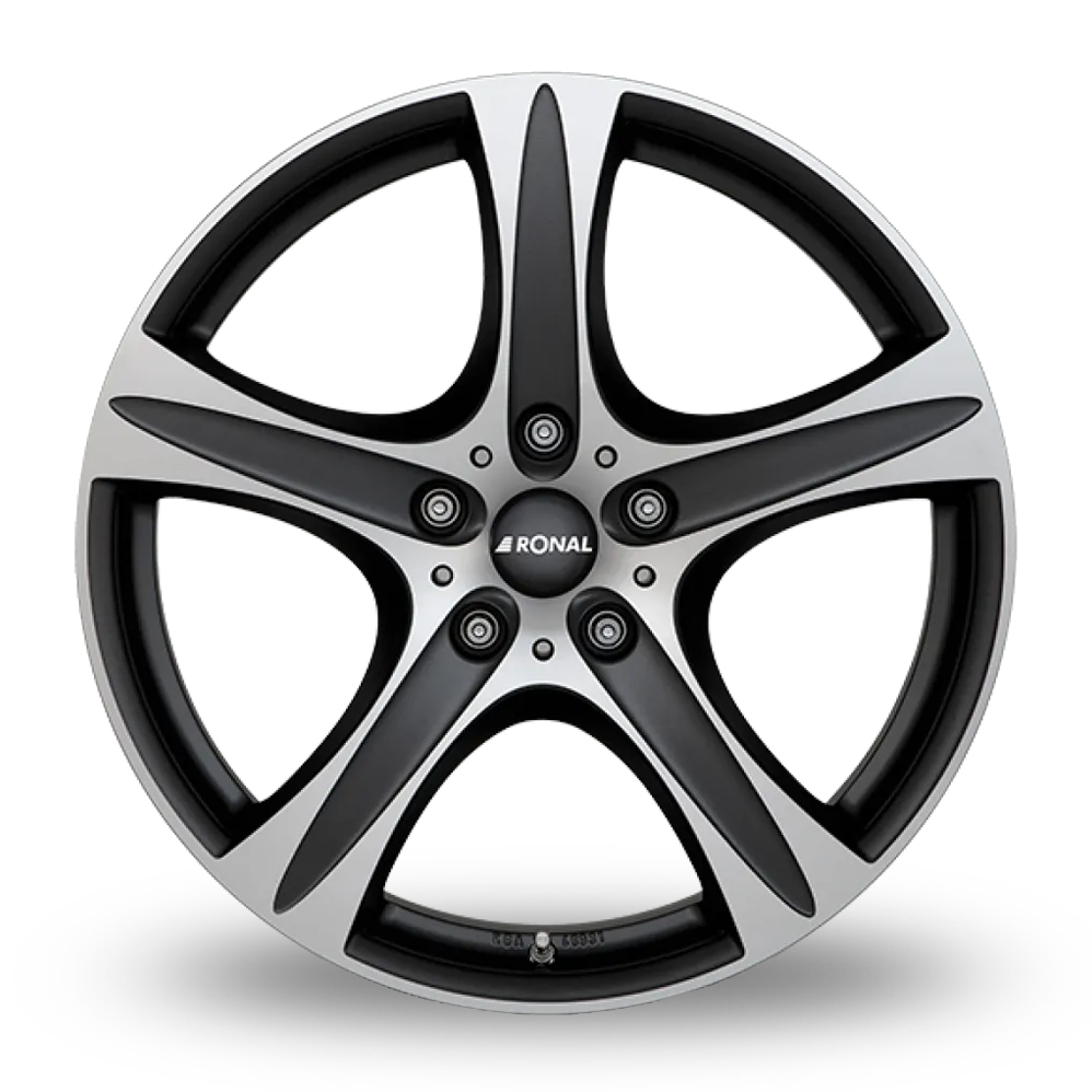 19" Ronal R55 SUV Matt Black Polished Alloy Wheels