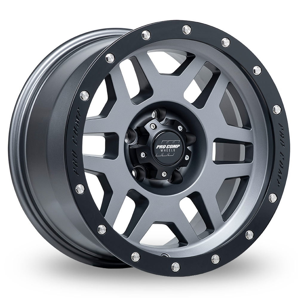 Pro Comp Alloys PA41 Phaser (USA Warehouse) Matte Graphite With Black Lip Alloy Wheels