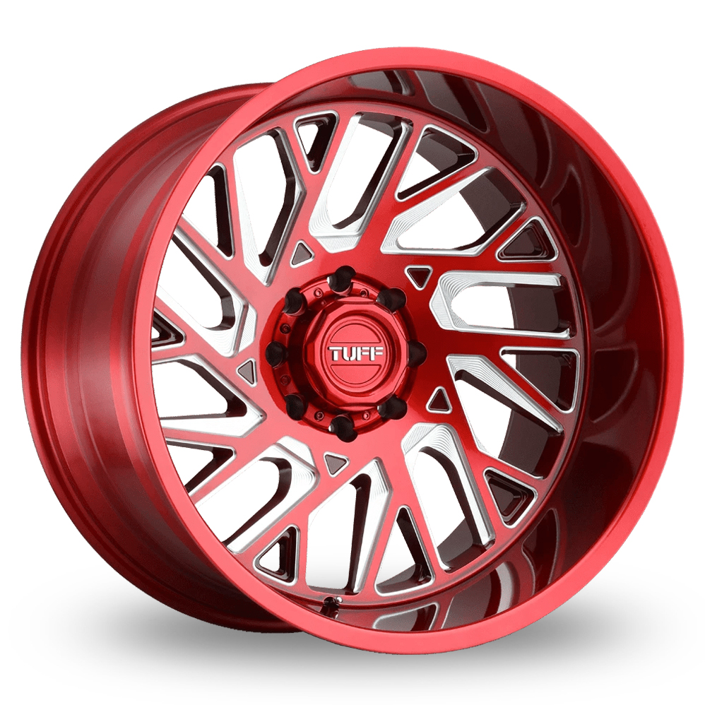 Tuff T4B (USA Warehouse) Candy Red With Milled Spoke Alloy Wheels