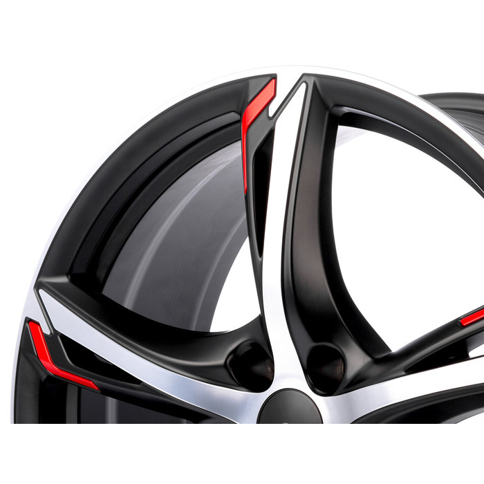 20" Ronal R62 RED Matt Black Polished Red Alloy Wheels
