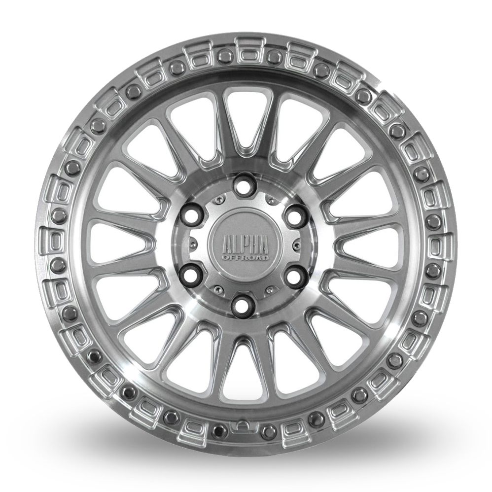 17" Alpha Off-Road Combat Silver Polished Alloy Wheels