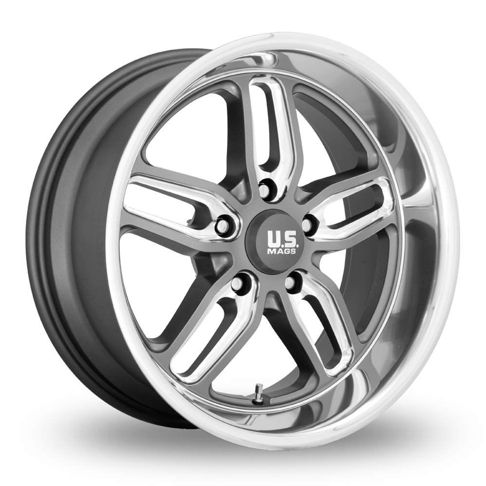 US Mags U129 Cten (EU Warehouse) Matte Gun Metal Milled Alloy Wheels