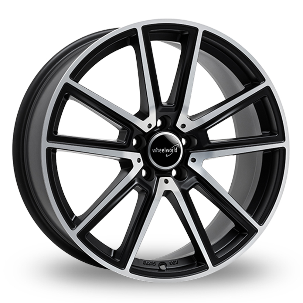 19 Inch Wheelworld WH30 Matt Black Polished Alloy Wheels